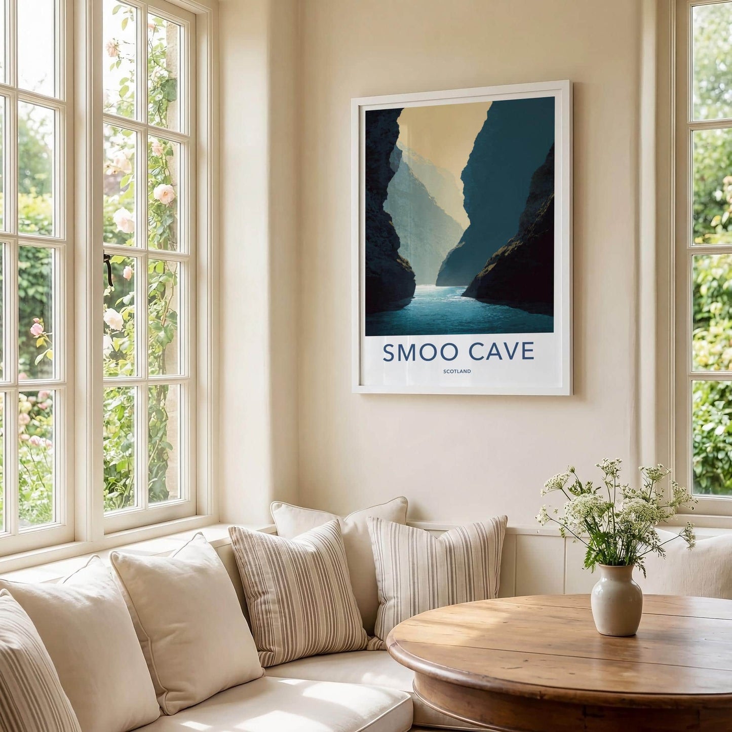 Smoo Cave Poster - Scotland Travel Art - Water Cave Opening Home Decor
