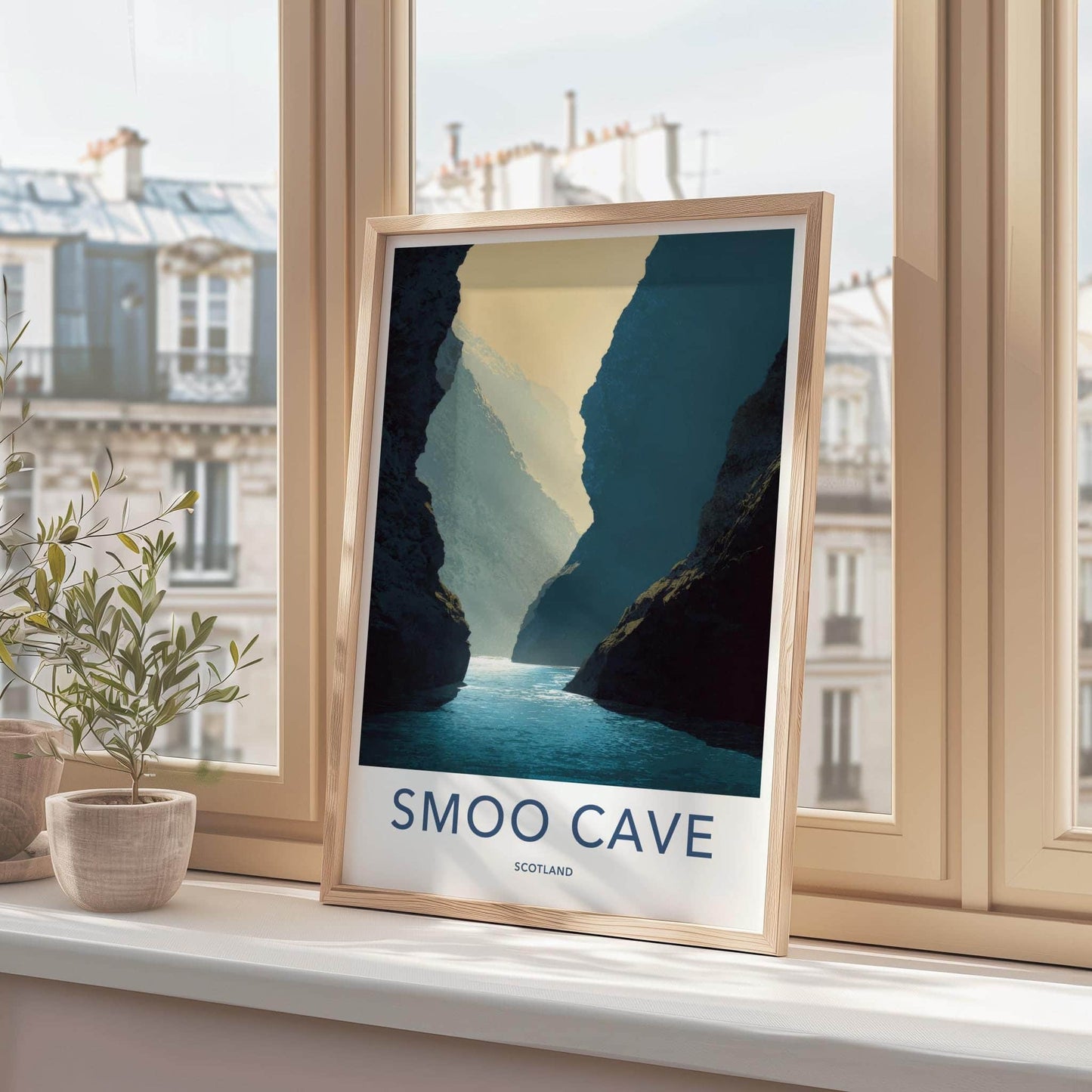 Smoo Cave Poster - Scotland Travel Art - Water Cave Opening Home Decor
