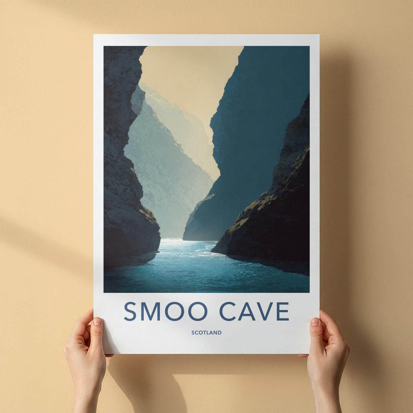Smoo Cave Poster - Scotland Travel Art - Water Cave Opening Home Decor