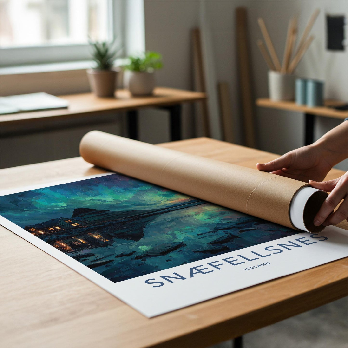 Snaefellsnes Poster - Iceland Travel Art - Aurora Mountain House Home Decor