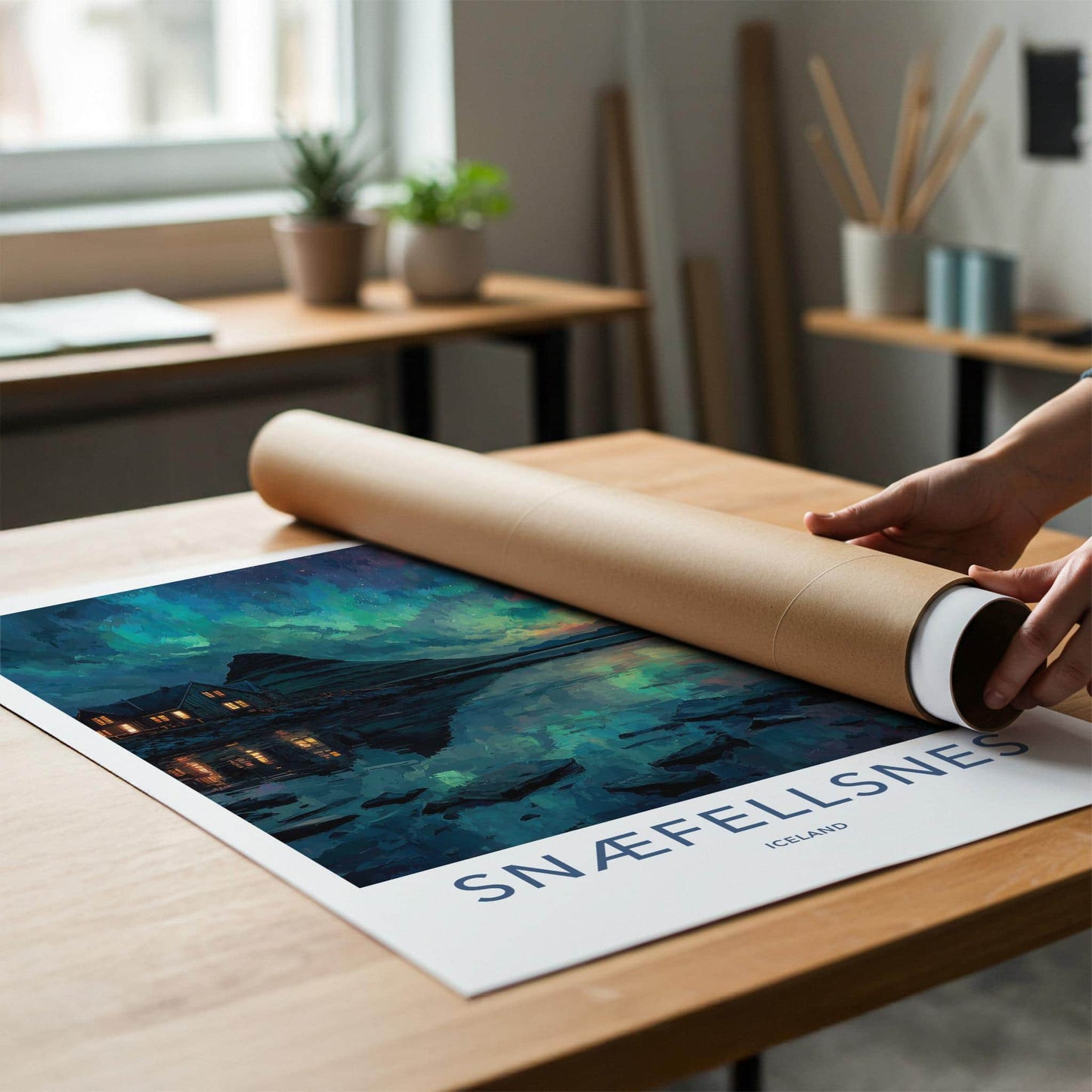 Snaefellsnes Poster - Iceland Travel Art - Aurora Mountain House Home Decor