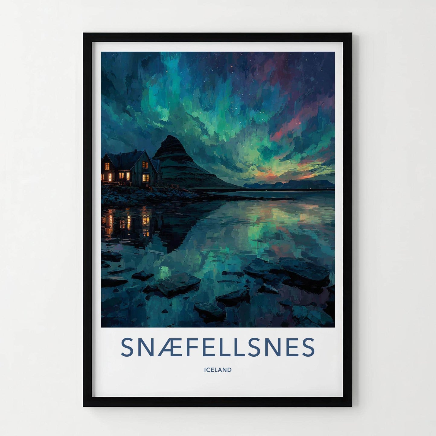 Snaefellsnes Poster - Iceland Travel Art - Aurora Mountain House Home Decor