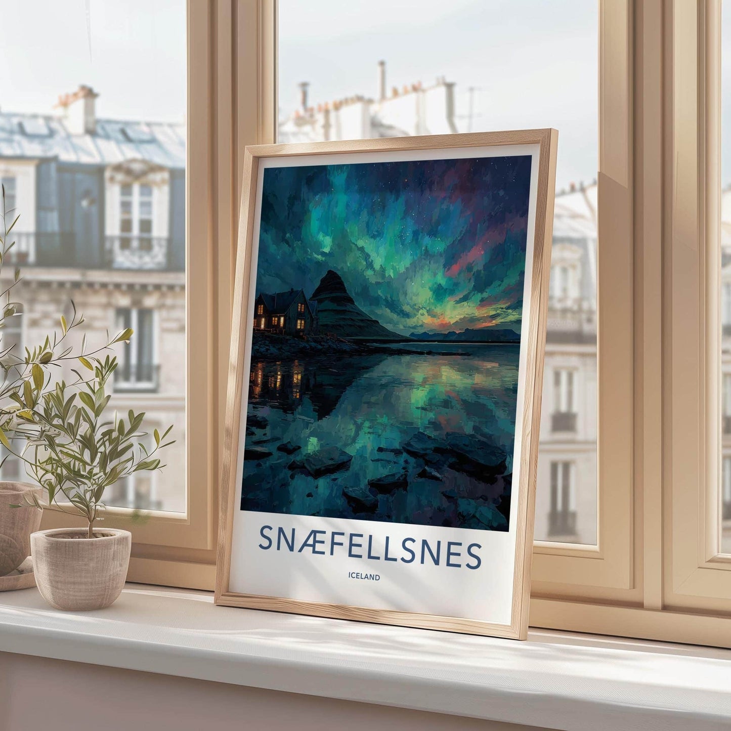 Snaefellsnes Poster - Iceland Travel Art - Aurora Mountain House Home Decor
