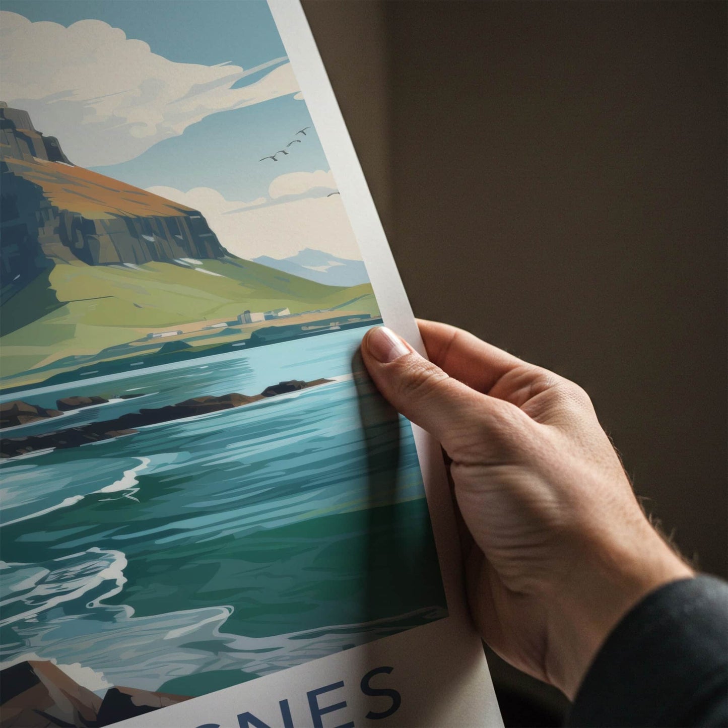 Snaefellsnes Poster - Iceland Travel Art - Coastal Mountain Peak Home Decor