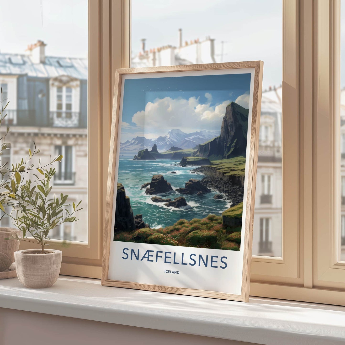 Snaefellsnes Poster - Iceland Travel Art - Rugged Coastal Cliffs Home Decor