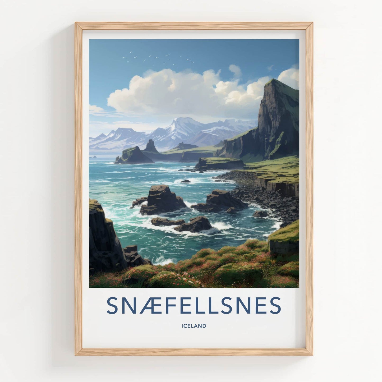 Snaefellsnes Poster - Iceland Travel Art - Rugged Coastal Cliffs Home Decor