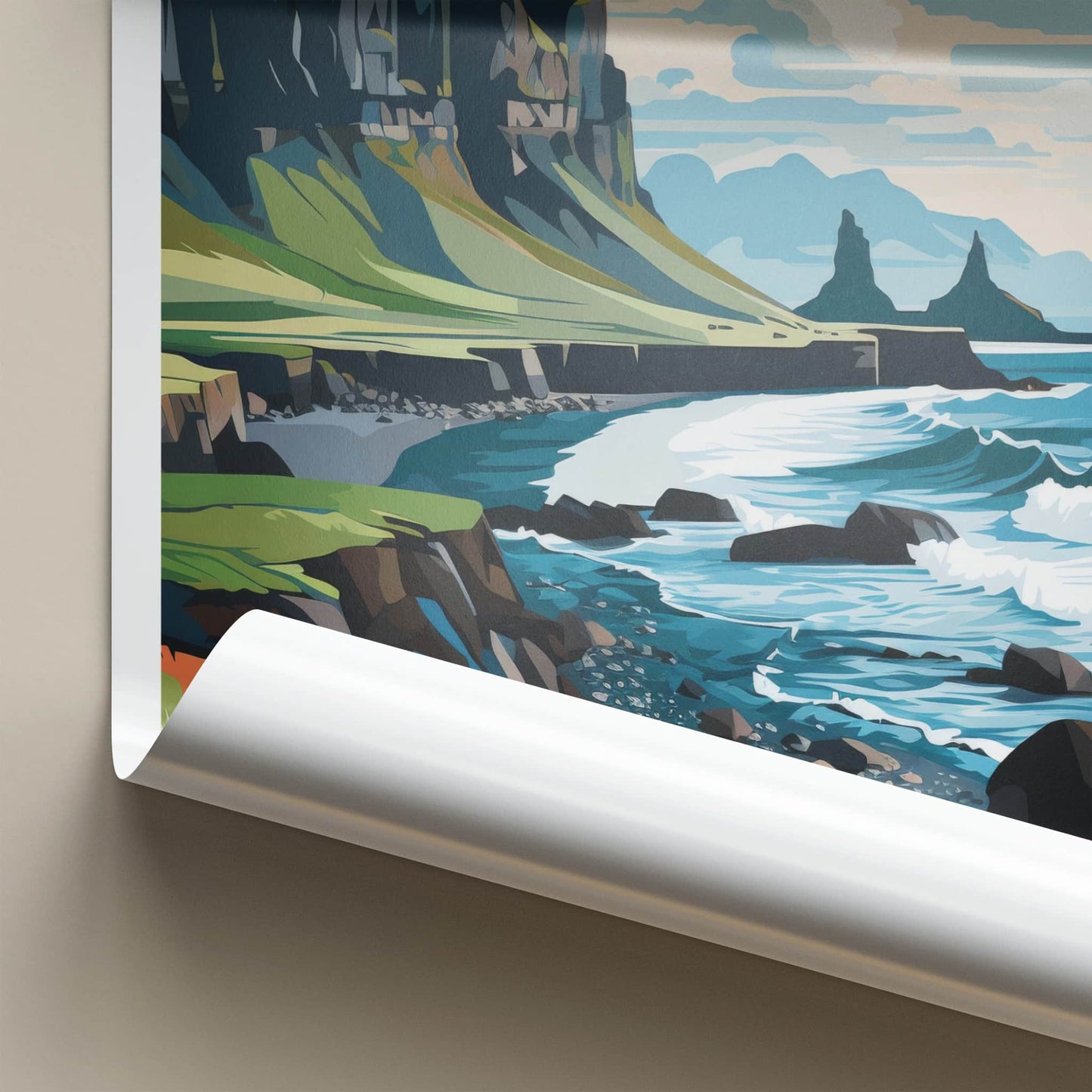 Snaefellsnes Poster - Iceland Travel Print - Rugged Cliff Coast Wall Decor