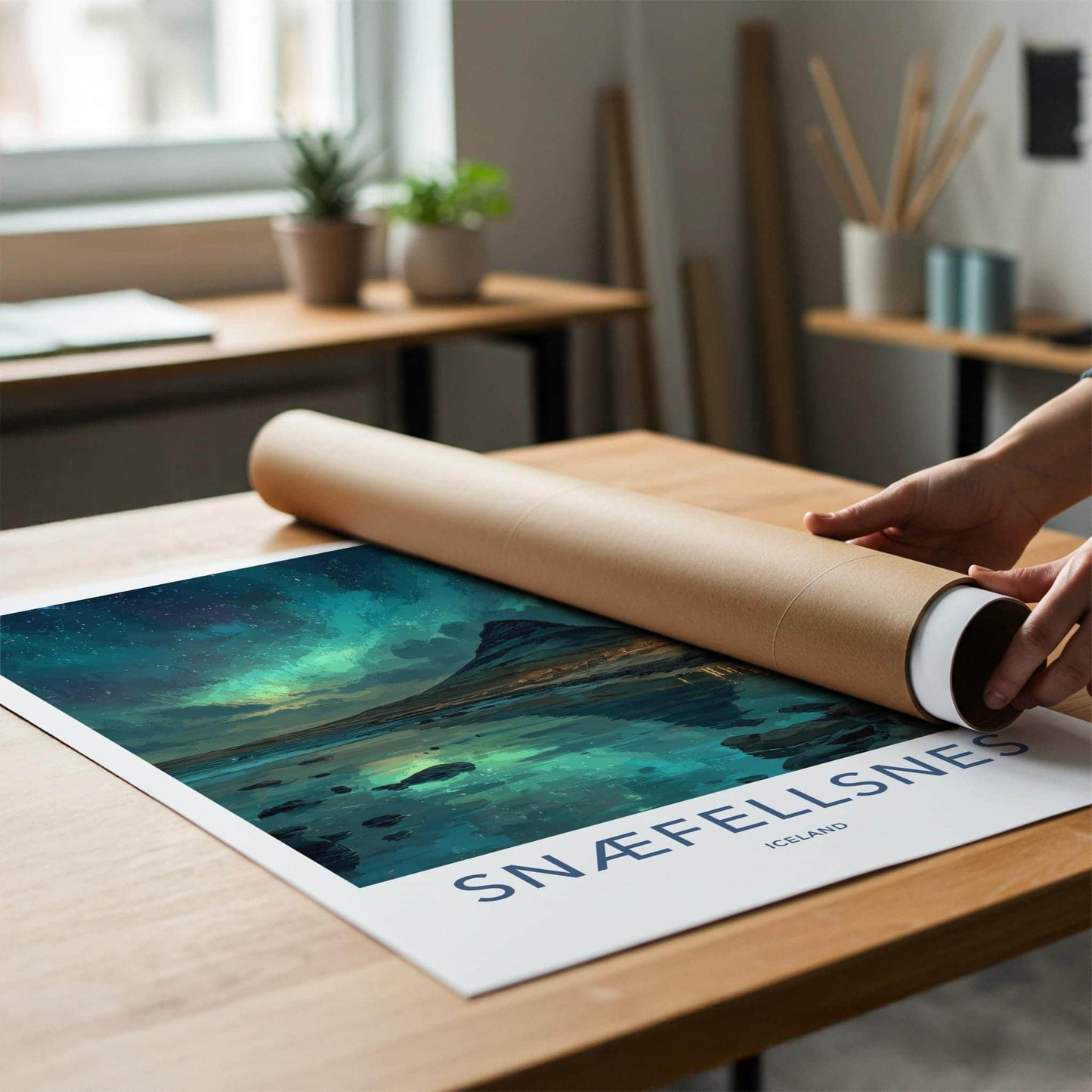 Snaefellsnes Poster - Iceland Wall Art - Mountain Shore Aurora Home Decor