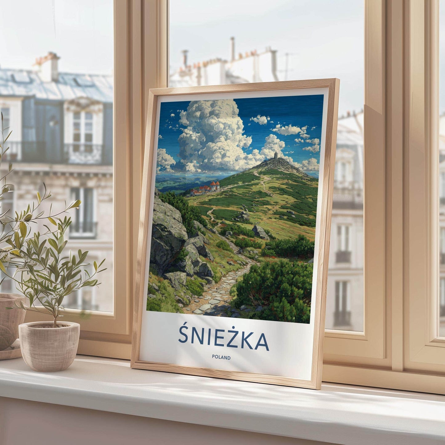 Sniezka Poster - Poland Travel Art - Mountain Peak Trail Home Decor