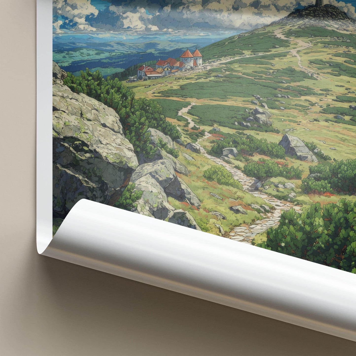 Sniezka Poster - Poland Travel Art - Mountain Peak Trail Home Decor