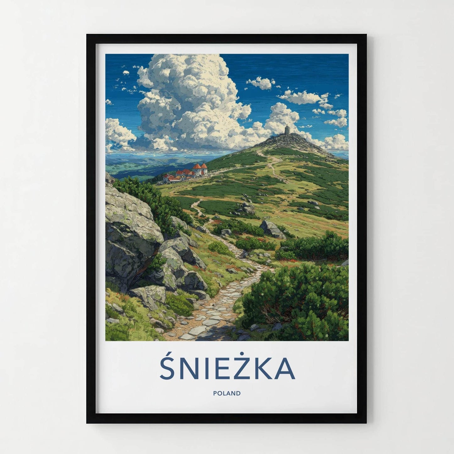 Sniezka Poster - Poland Travel Art - Mountain Peak Trail Home Decor