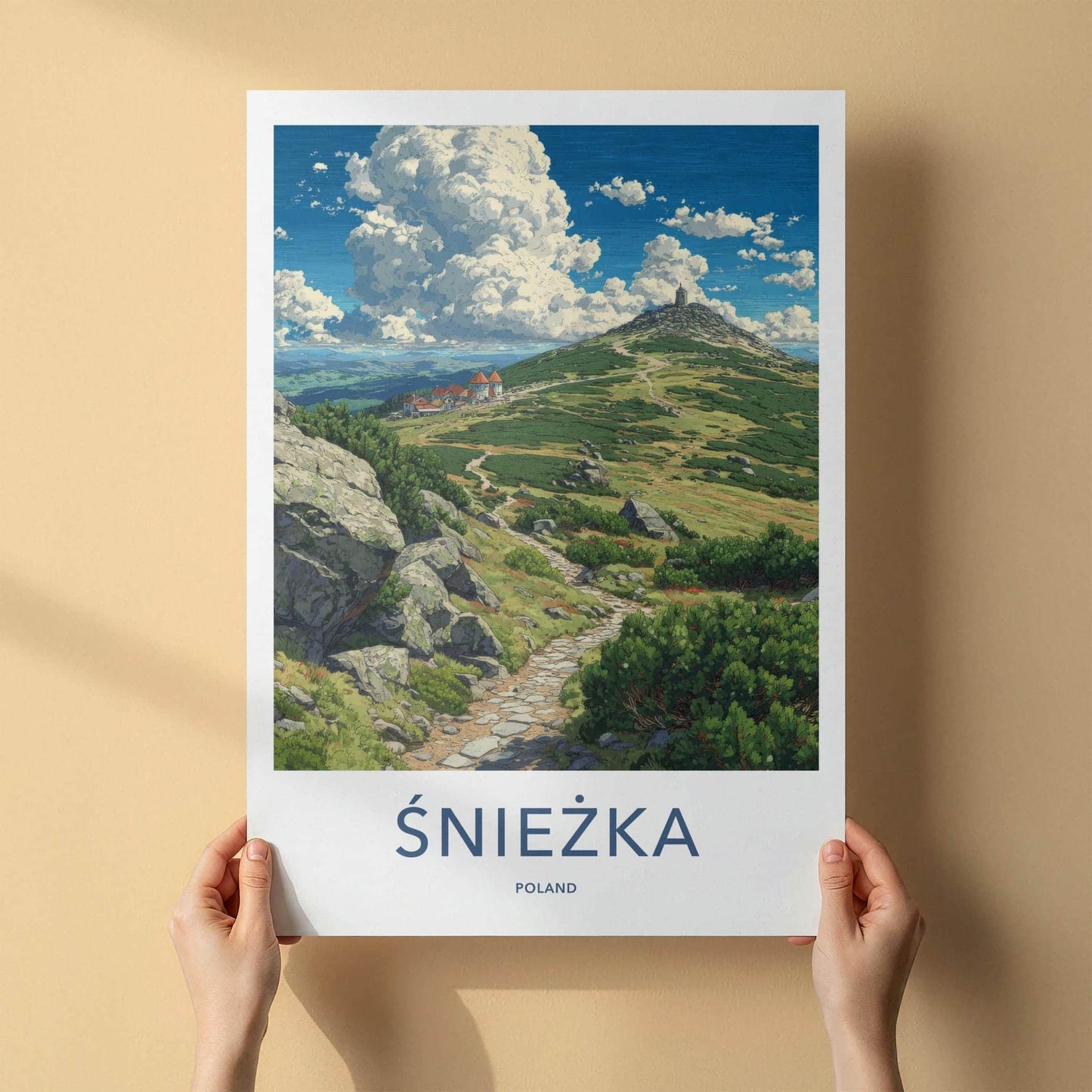 Sniezka Poster - Poland Travel Art - Mountain Peak Trail Home Decor