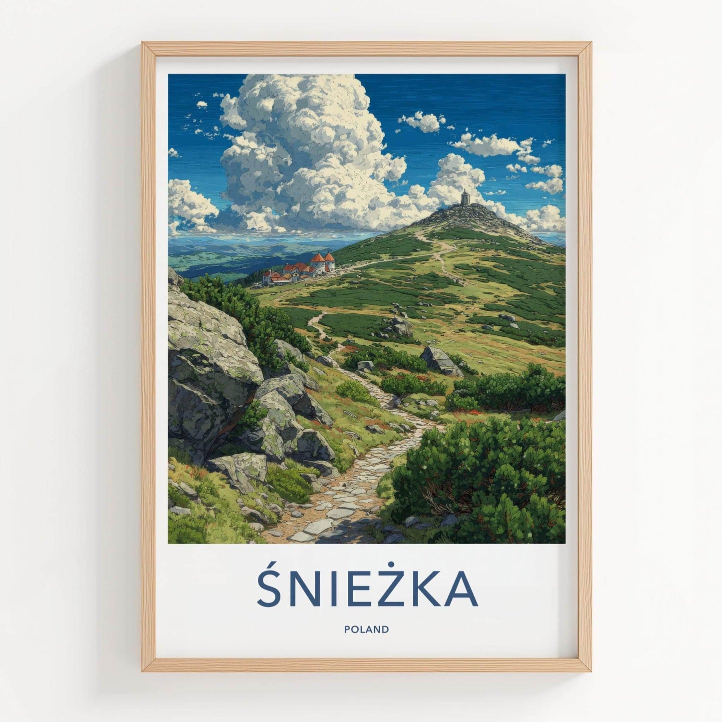 Sniezka Poster - Poland Travel Art - Mountain Peak Trail Home Decor