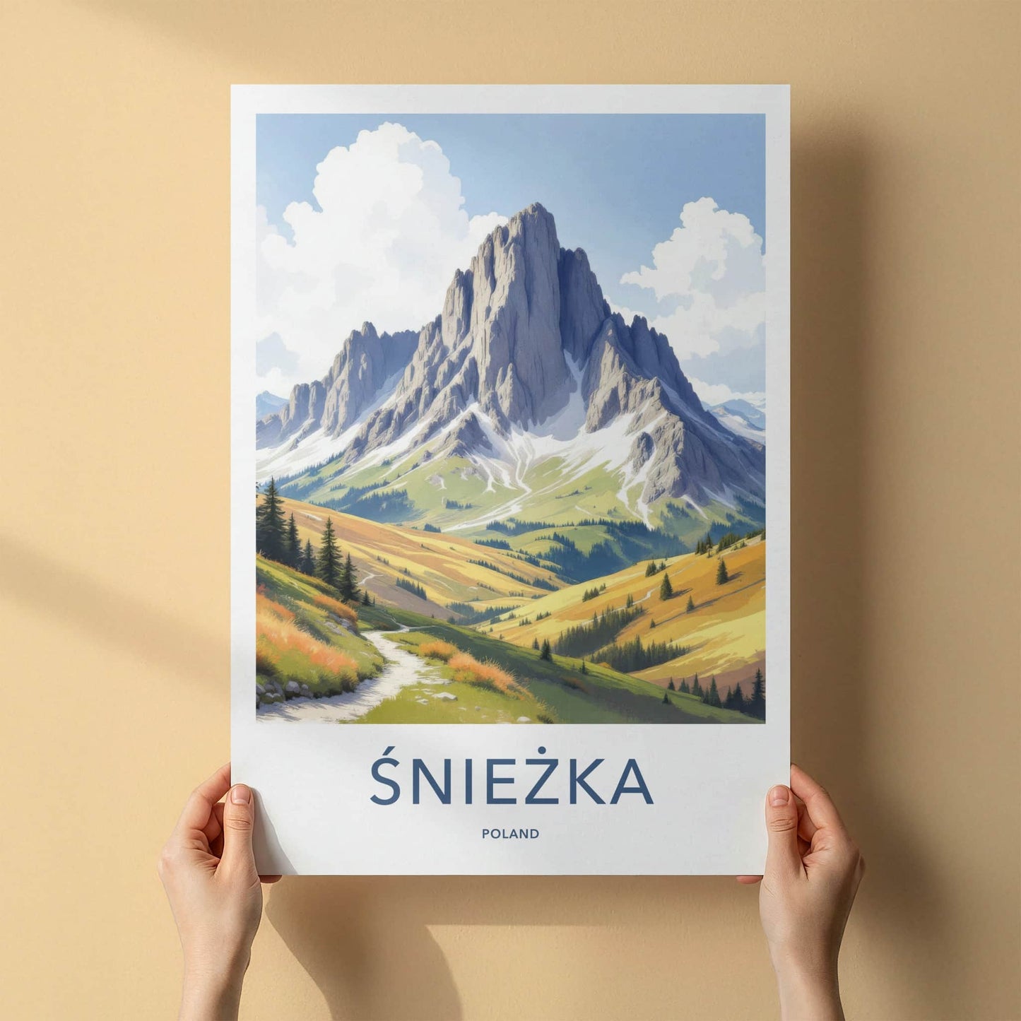 Sniezka Poster - Poland Travel Art - Mountain Valley Path Home Decor