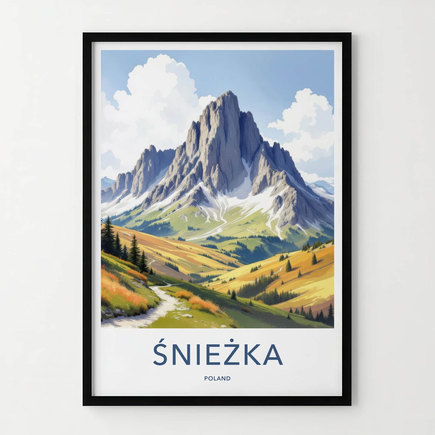 Sniezka Poster - Poland Travel Art - Mountain Valley Path Home Decor
