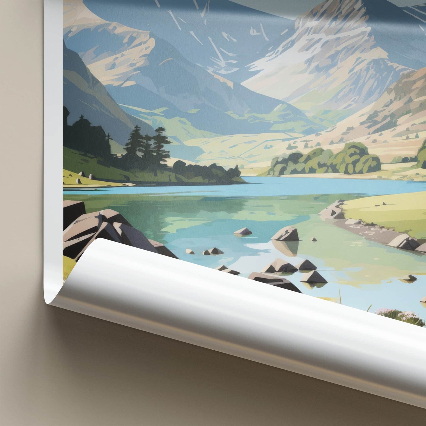 Snowdonia Poster - Wales Travel Art - Scenic Mountain Landscape Home Decor