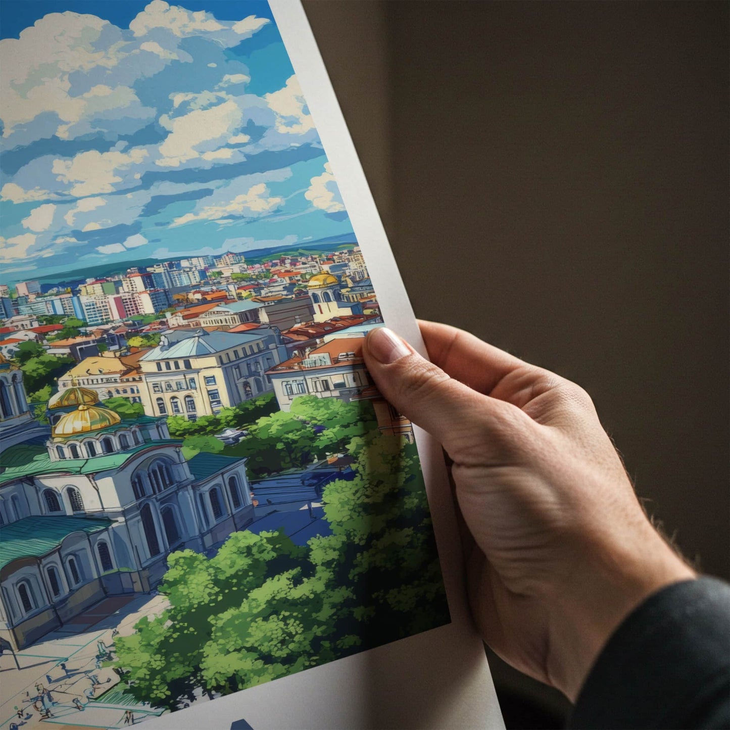 Sofia Poster - Bulgaria Art Print - Golden Domed Cathedral Wall Decor