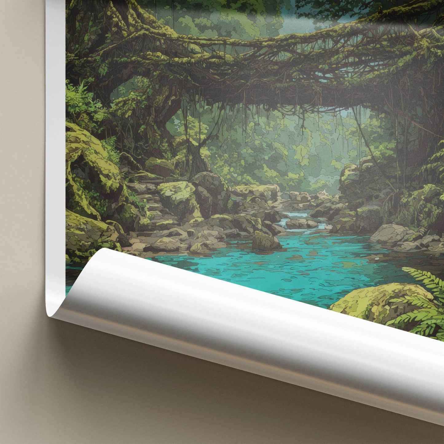 Sohra Poster - India Travel Art - Meghalaya Living Root Bridge Home Decor