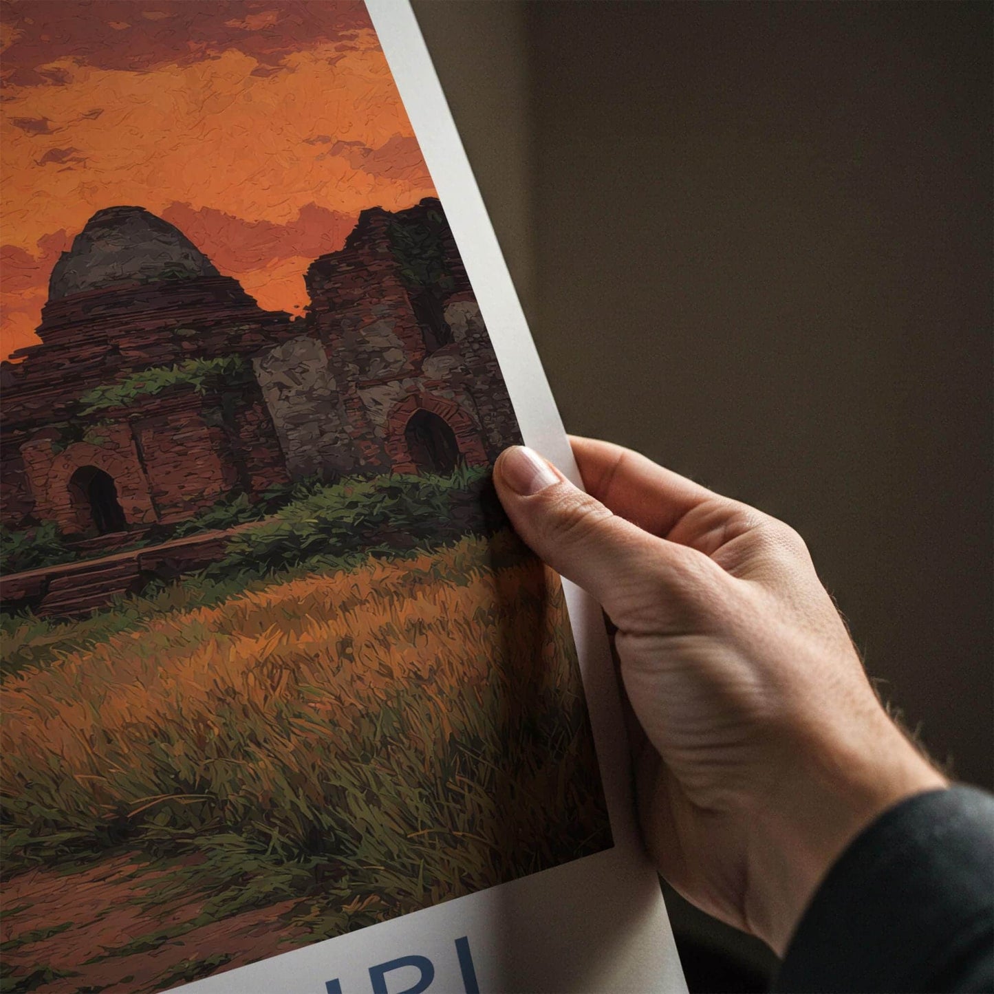 Somapuri Poster - Bangladesh Travel Art - Ancient Temple Sunset Home Decor