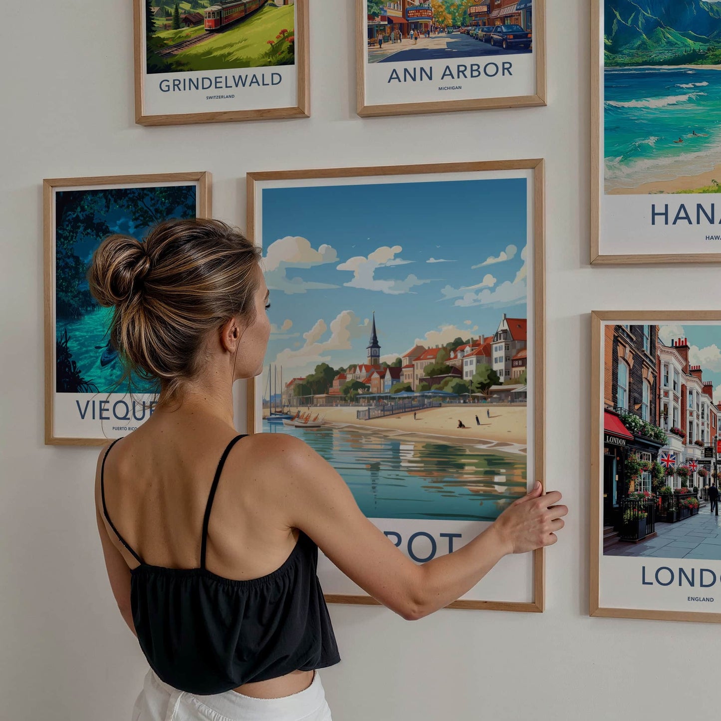 Sopot Poster - Poland Travel Art - Waterfront Town Beach Home Decor