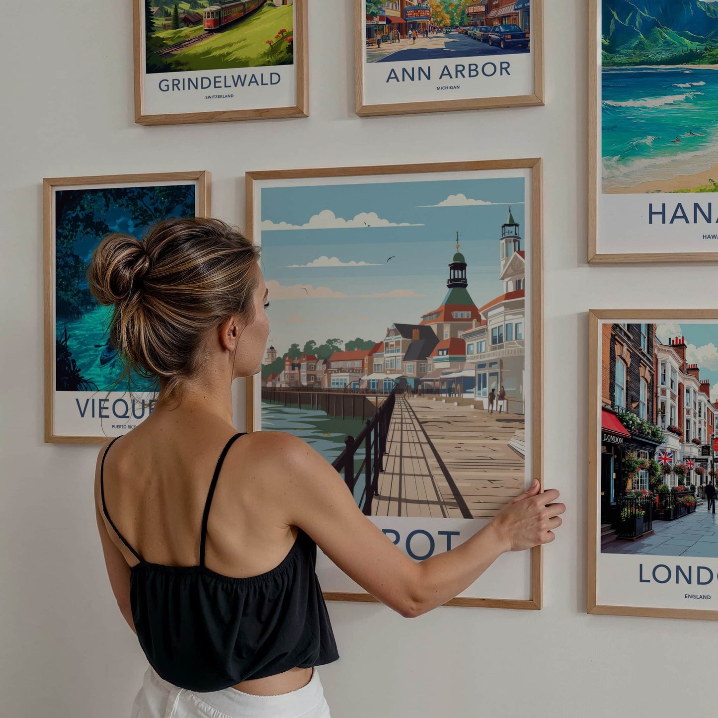 Sopot Poster - Poland Travel Print - Grand Pier Buildings Lounge Decor