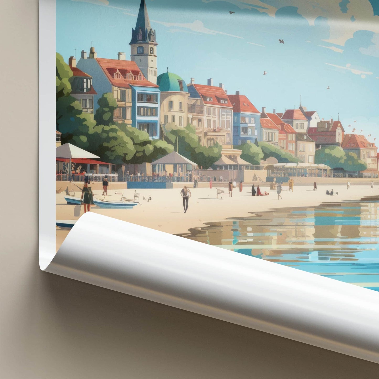 Sopot Poster - Poland Travel Print - Sunny Seaside Architecture Lounge Decor