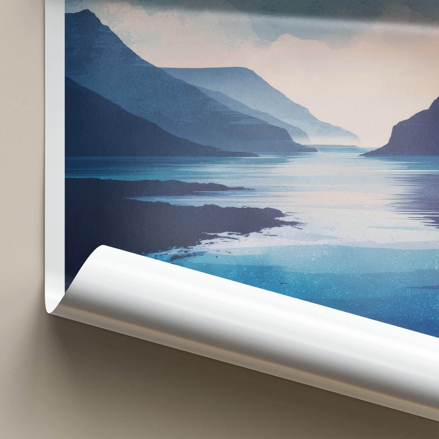 Sorvagsvatn Poster - Faroe Islands Travel Art - Calm Lake Mountain Home Decor