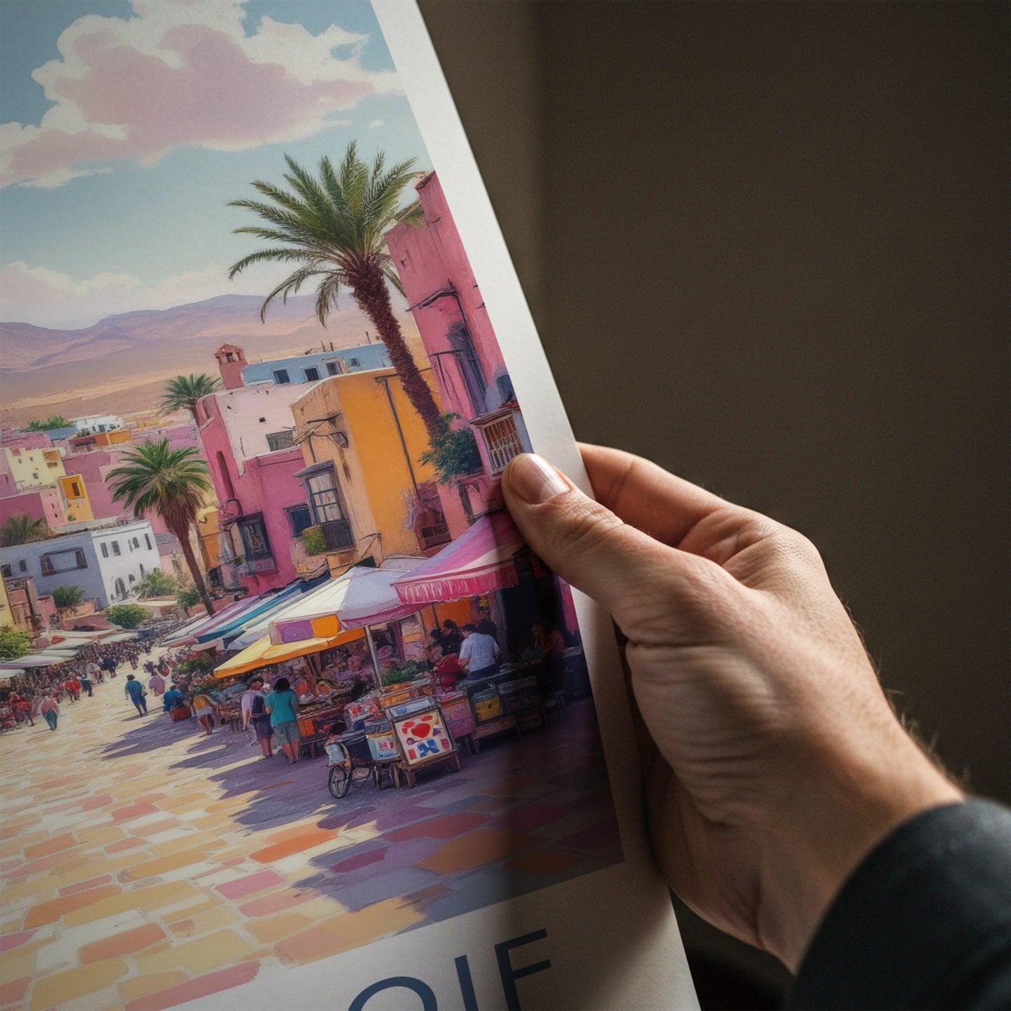 Souq Waqif Poster - Qatar Travel Art - Colorful Market Street Gift