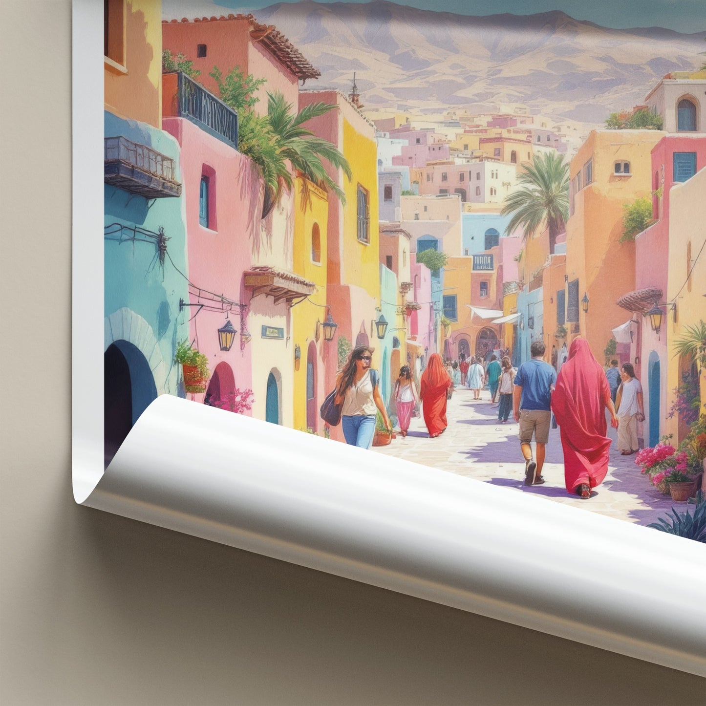 Souq Waqif Poster - Qatar Travel Print - Colorful Alleyway Gallery Art