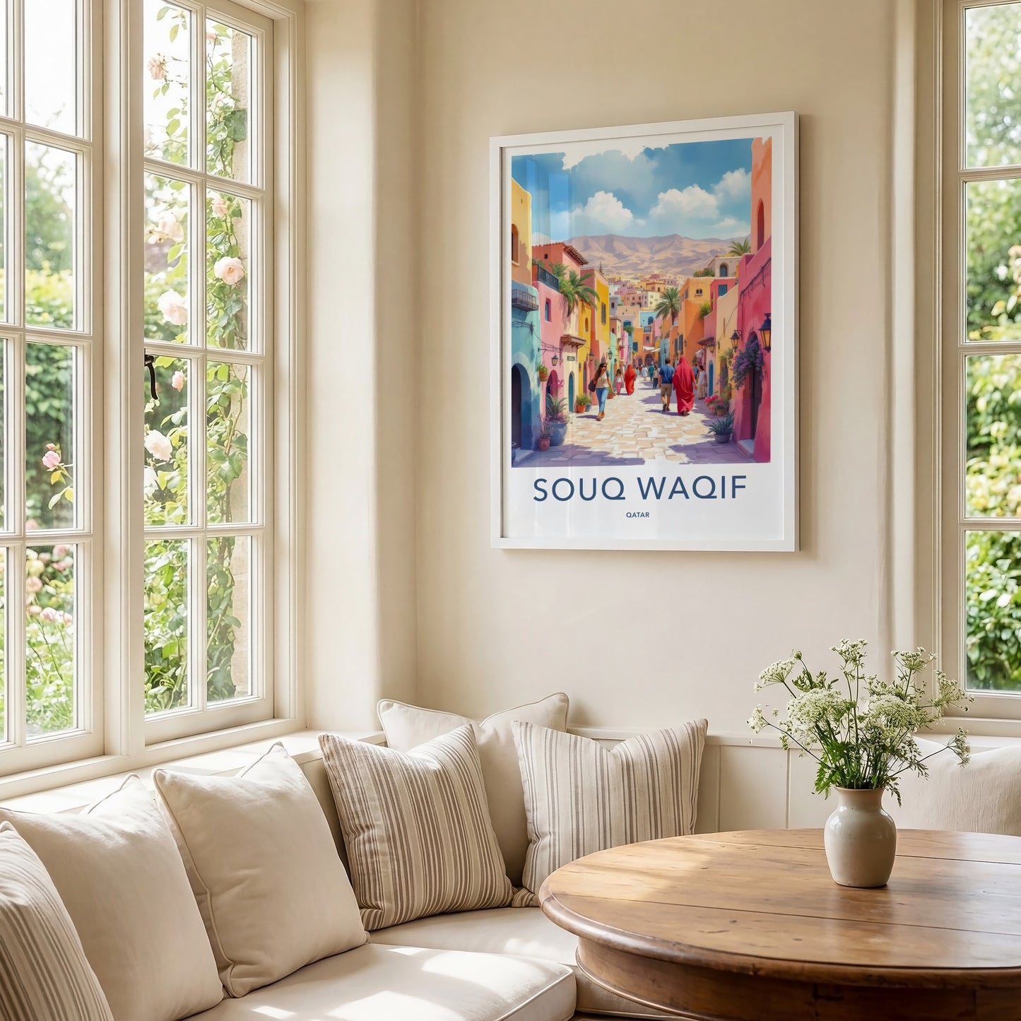 Souq Waqif Poster - Qatar Travel Print - Colorful Alleyway Gallery Art