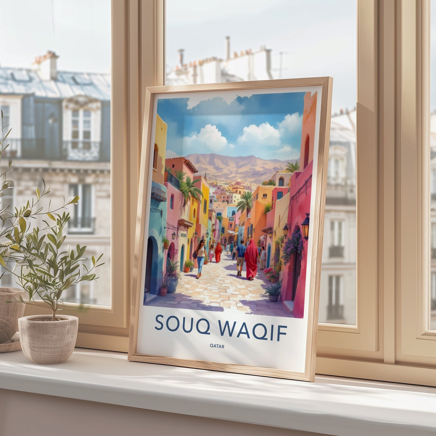 Souq Waqif Poster - Qatar Travel Print - Colorful Alleyway Gallery Art