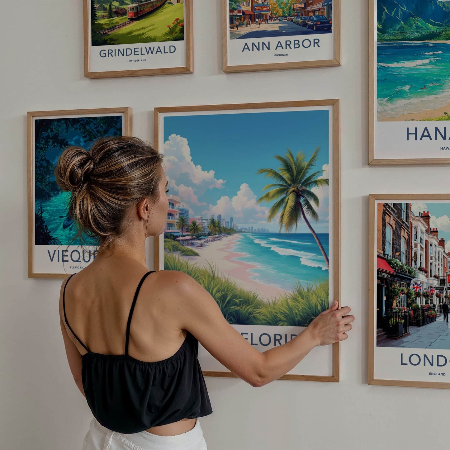 South Florida Poster - Florida Art Print - Vibrant Coastal City Home Decor