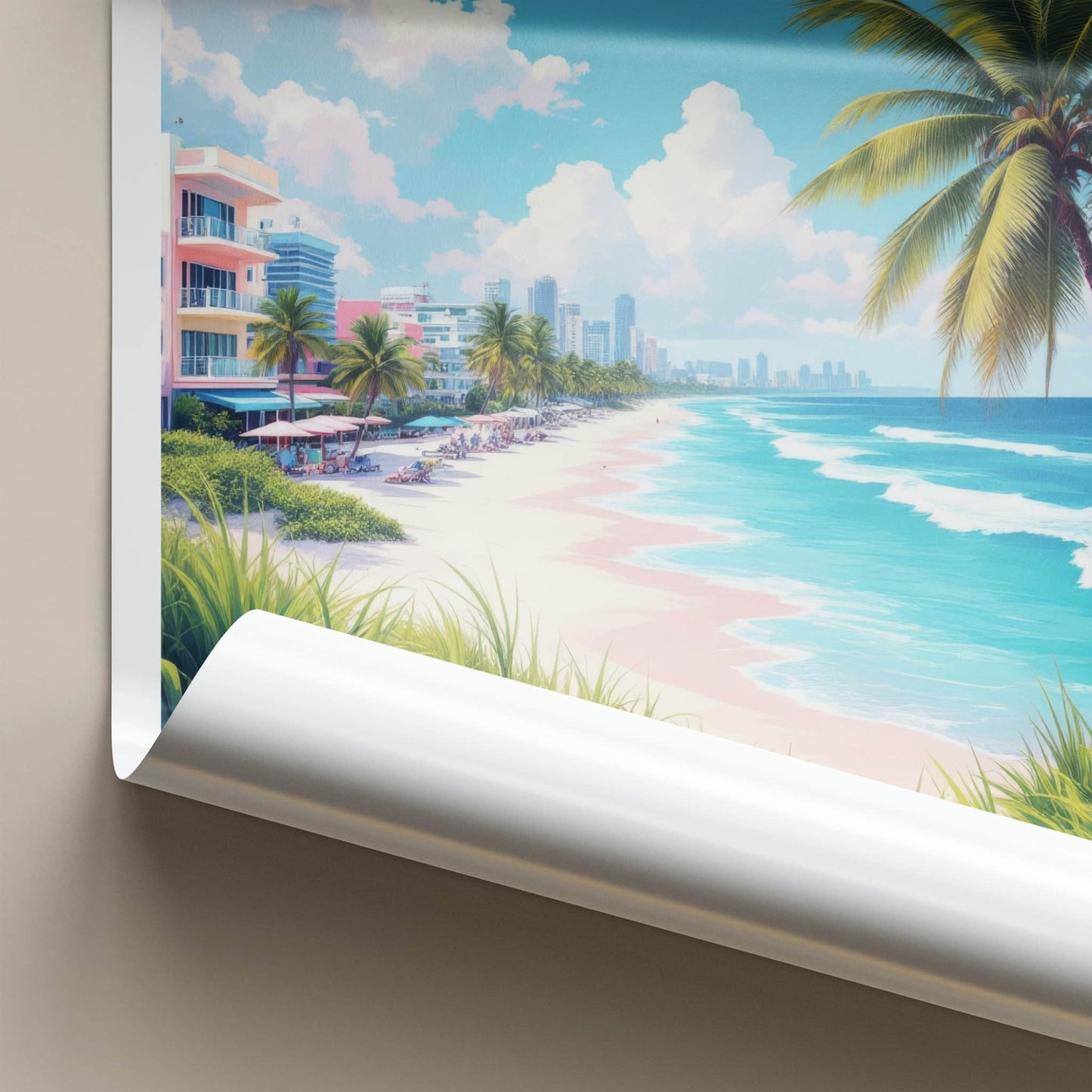 South Florida Poster - Florida Art Print - Vibrant Coastal City Home Decor