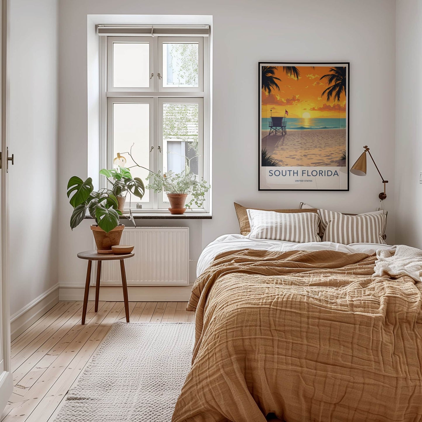 South Florida Poster - Florida Travel Print - Vibrant Beach Sunset Wall Decor