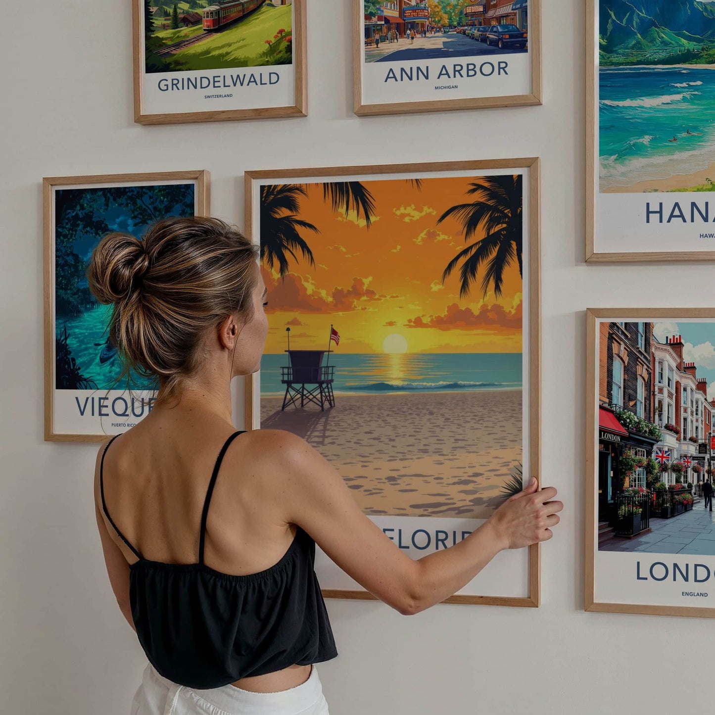 South Florida Poster - Florida Travel Print - Vibrant Beach Sunset Wall Decor