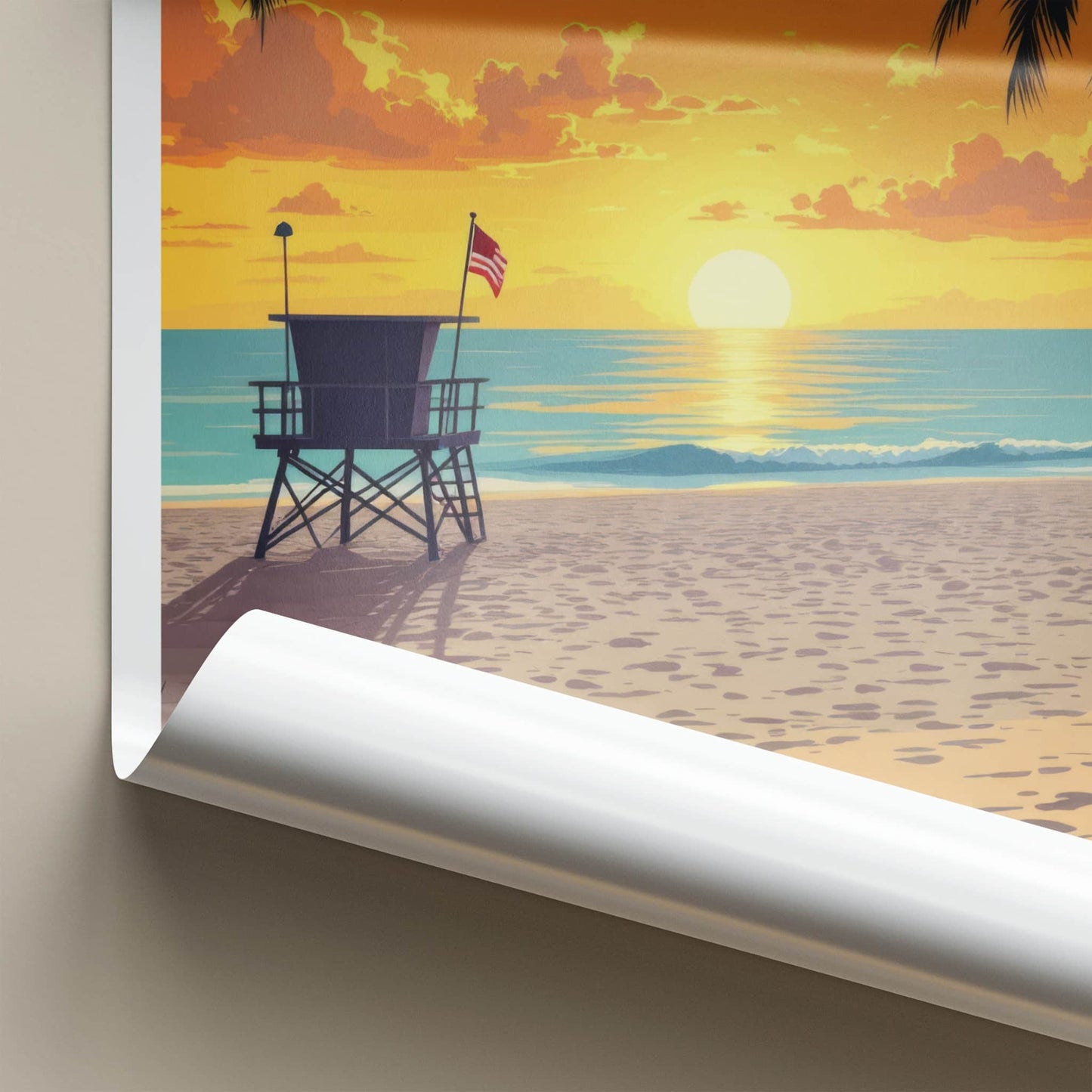 South Florida Poster - Florida Travel Print - Vibrant Beach Sunset Wall Decor