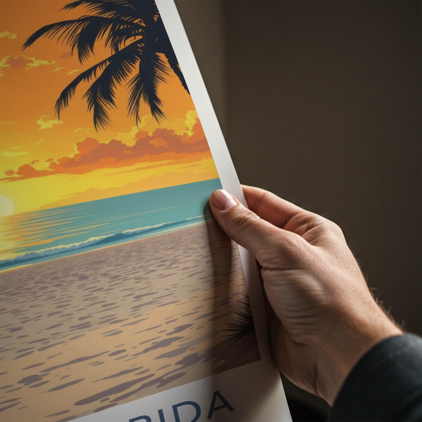 South Florida Poster - Florida Travel Print - Vibrant Beach Sunset Wall Decor
