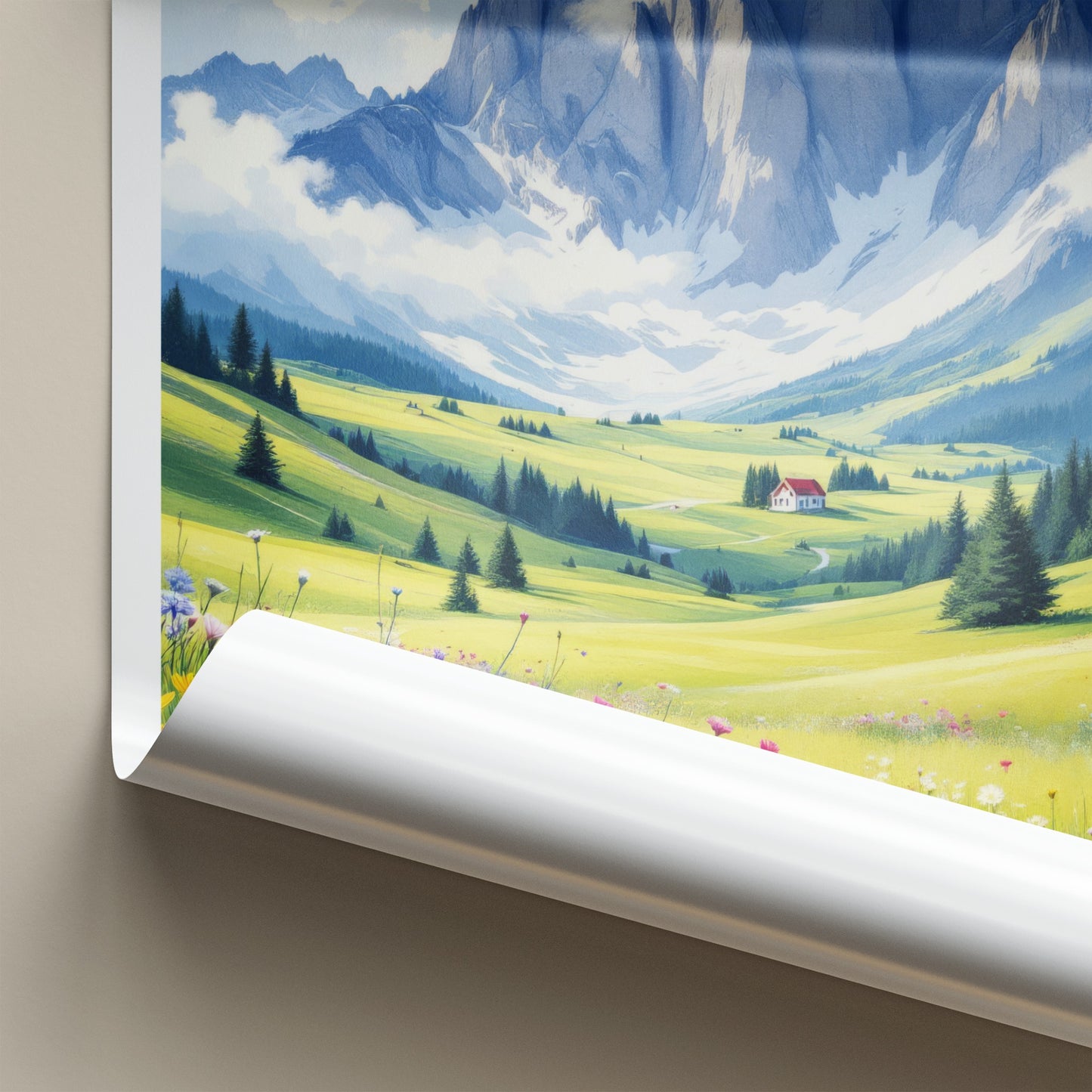 South Tyrol Poster - Italy Travel Art - Majestic Mountain Wildflowers Wall Decor