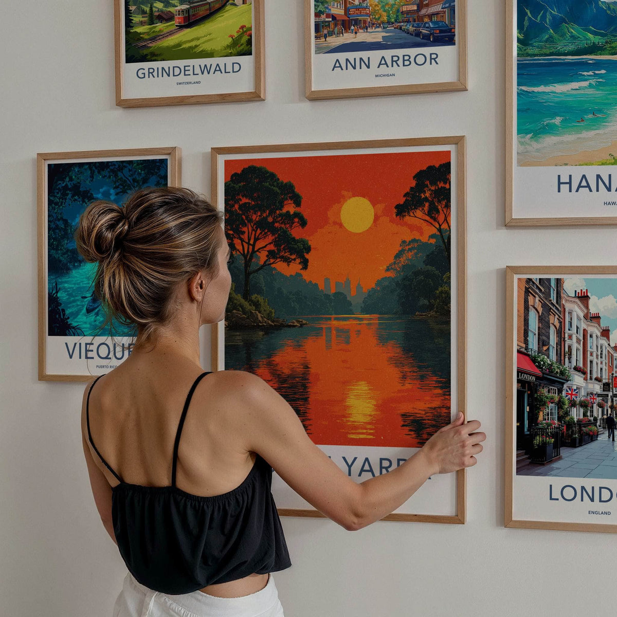 South Yarra Poster - Australia City Skyline Reflected Home Art