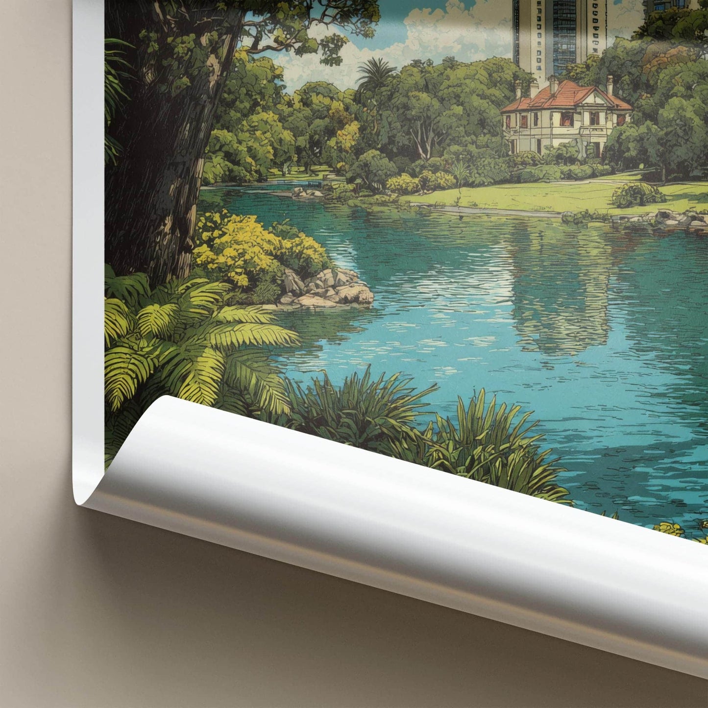 South Yarra Poster - Australia Travel Art - Lakeside Historic Villa Home Decor