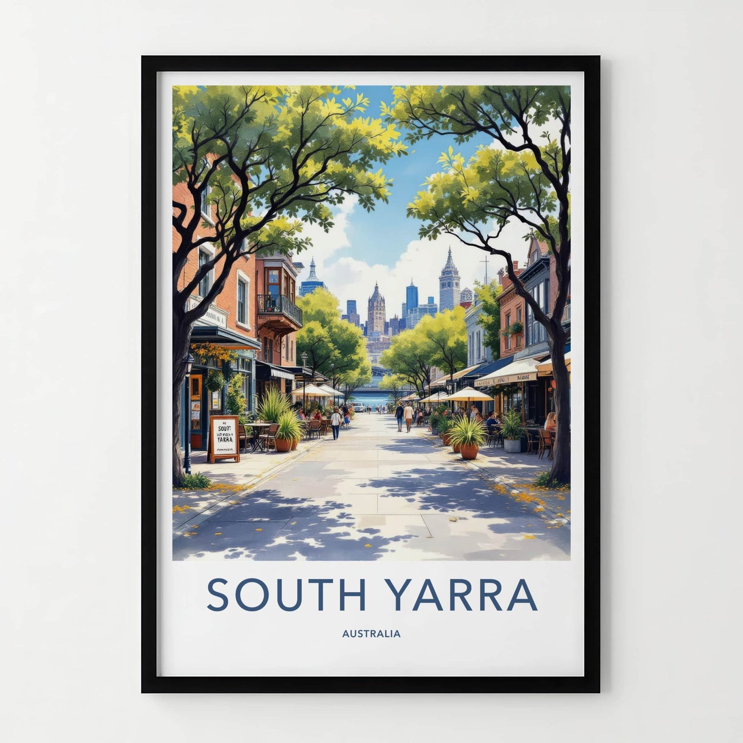 South Yarra Poster - Australia Travel Art - Tree Lined Boulevard Home Decor