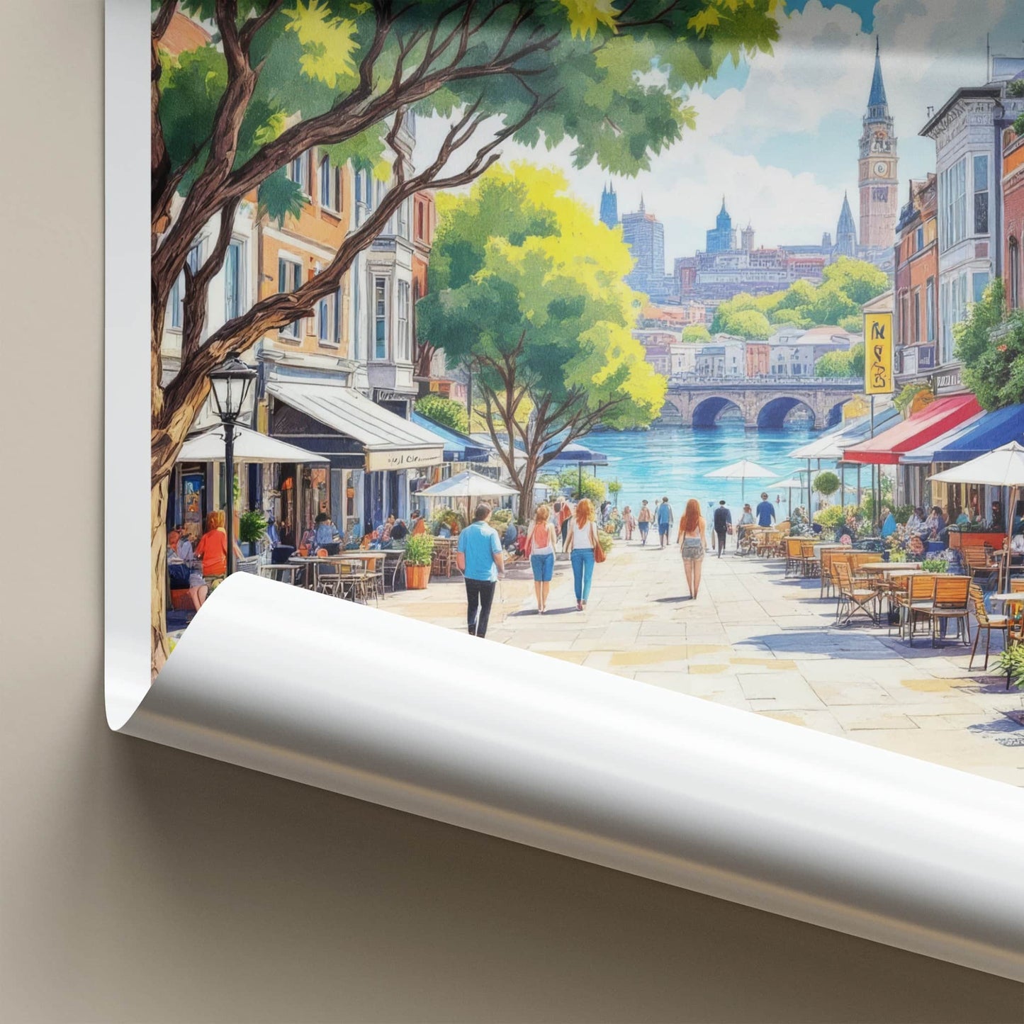 South Yarra Poster - Australia Travel Art - Urban Riverfront Cafes Home Decor