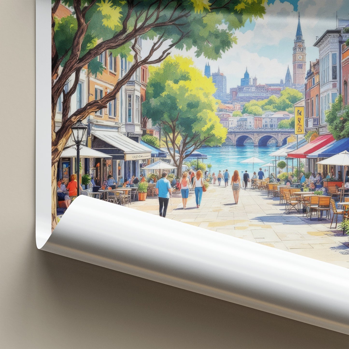 South Yarra Poster - Australia Travel Art - Urban Riverfront Cafes Home Decor