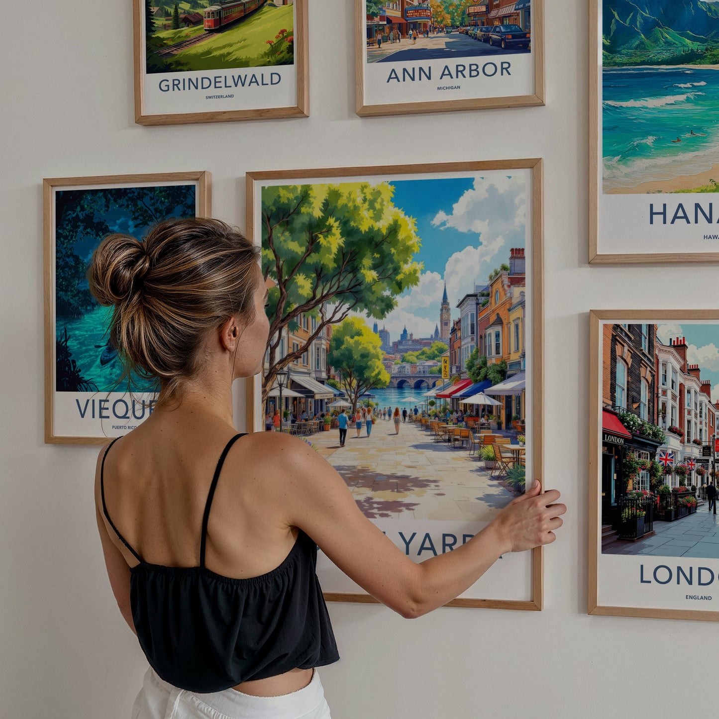 South Yarra Poster - Australia Travel Art - Urban Riverfront Cafes Home Decor