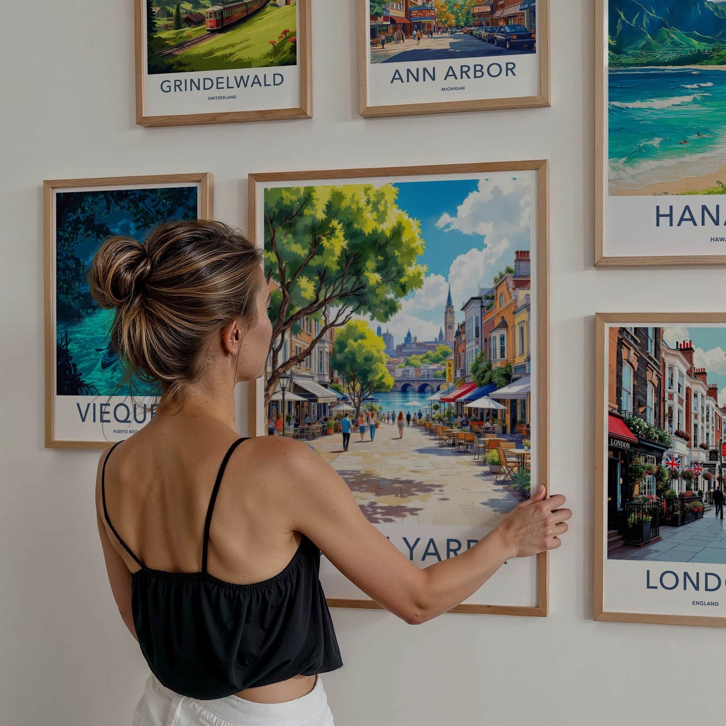 South Yarra Poster - Australia Travel Art - Urban Riverfront Cafes Home Decor
