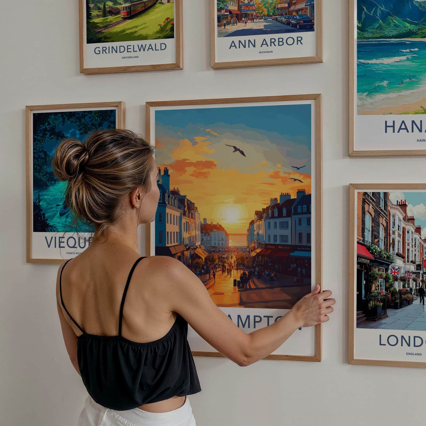 Southampton Poster - England Travel Art - Golden Hour Promenade Home Decor