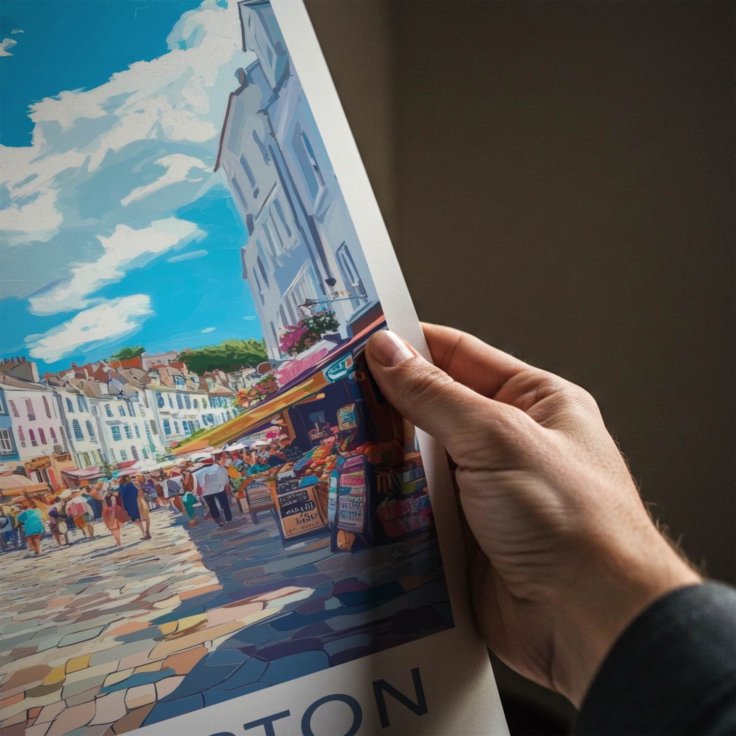 Southampton Poster - England Travel Art - Vibrant Market Street Wall Decor