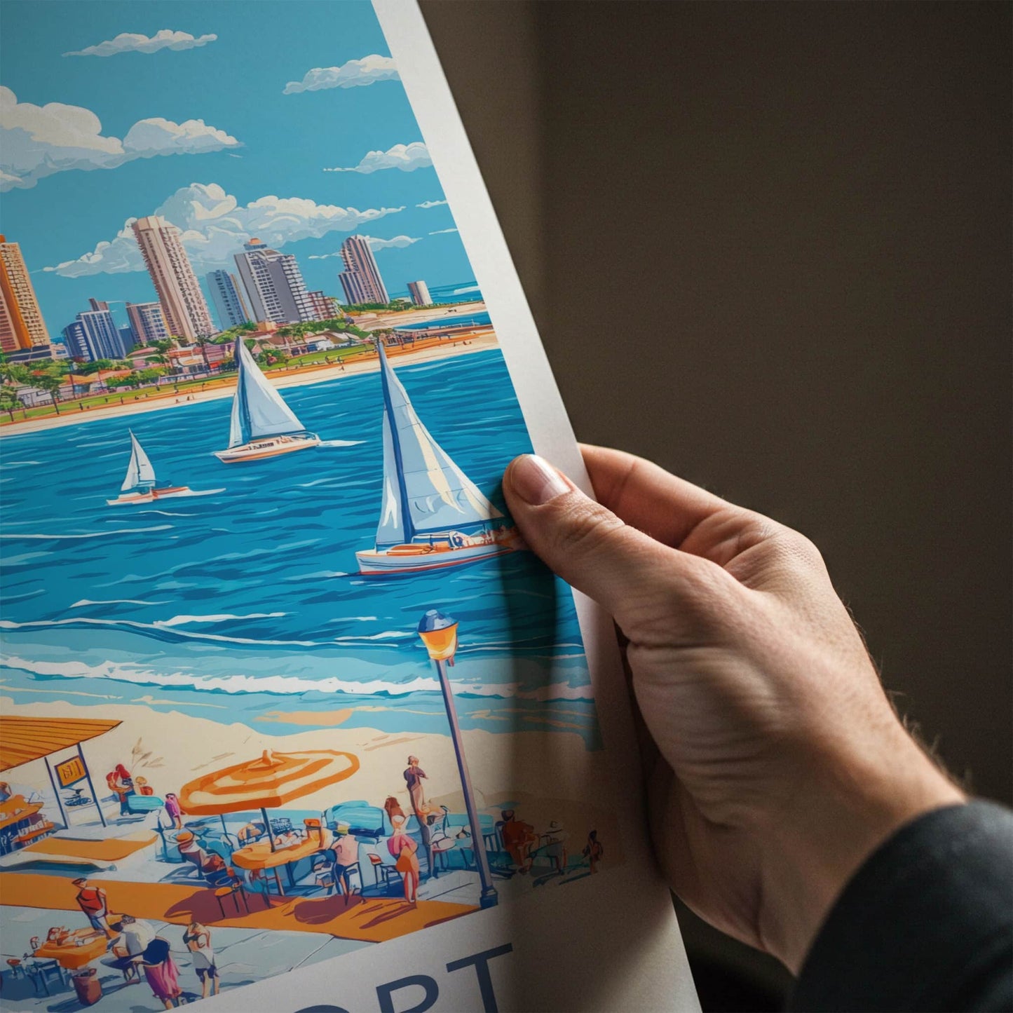 Southport Poster - Australia Travel Art - Vibrant Beach City Home Decor