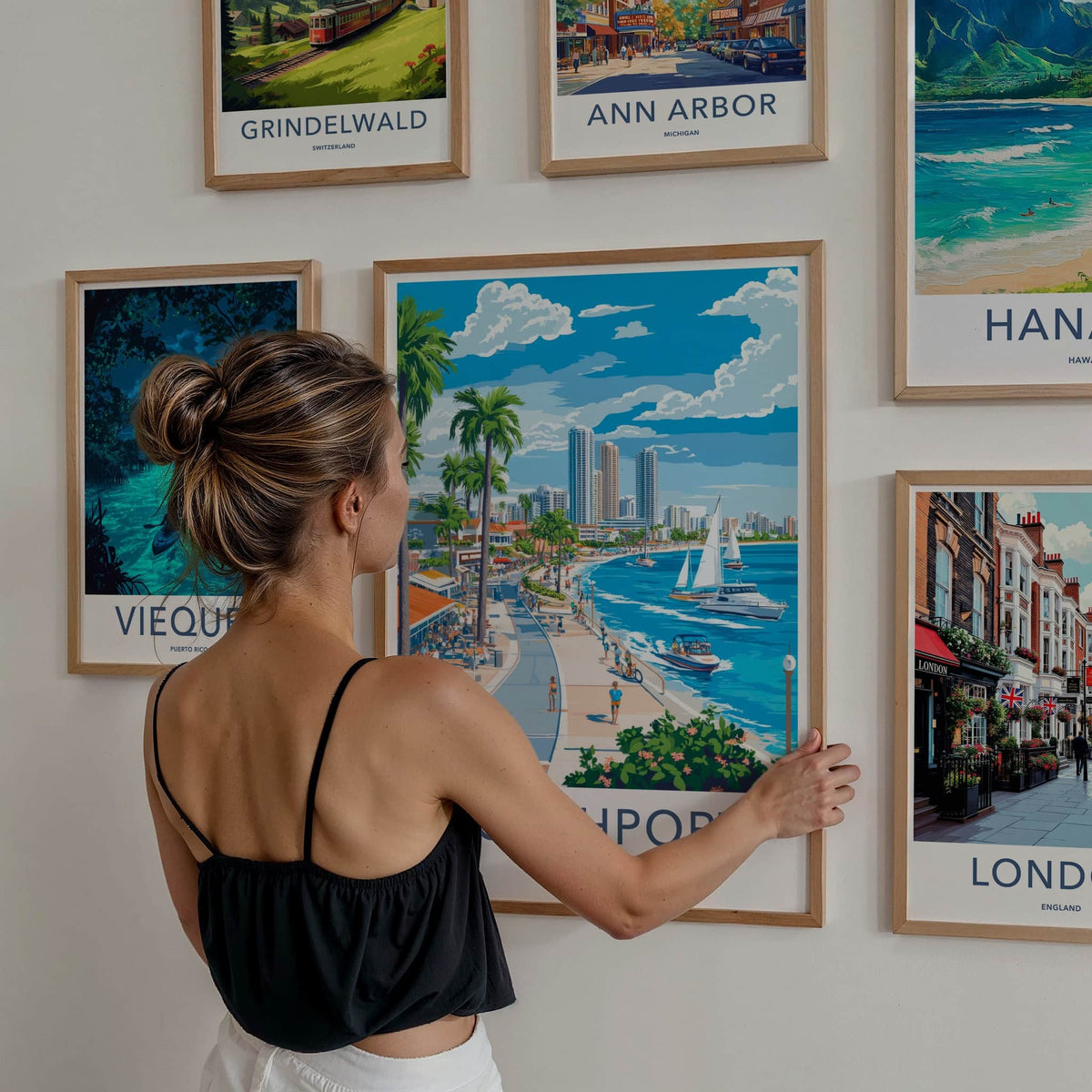 SOUTHPORT Poster - Australia Travel Art - Vibrant Coastal Promenade Wall Decor