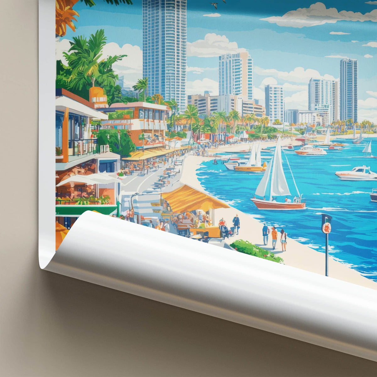 Southport Poster - Australia Travel Art - Vibrant Coastal Scene Home Decor